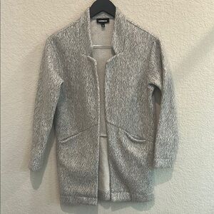 Express Heathered Gray Open Cardigan XXSP